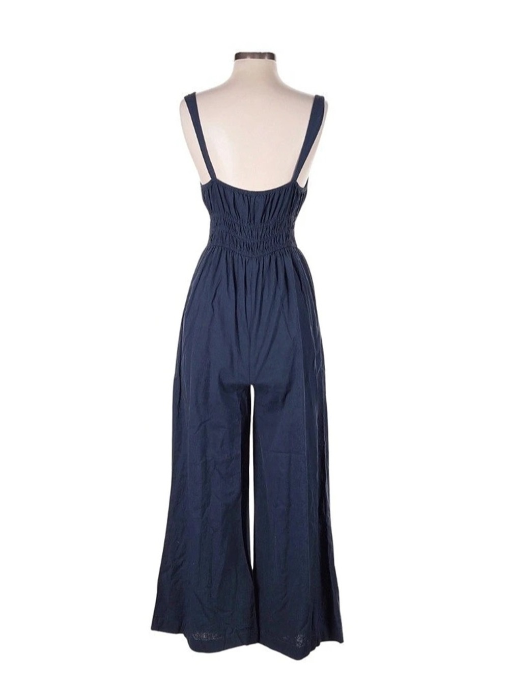 Madewell Linen Blend Blue Wide-Leg Jumpsuit NWT - Picture 2 of 2